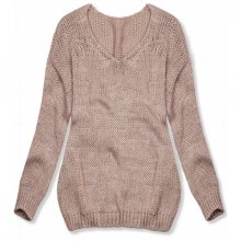 Světle růžový pletený pulovr