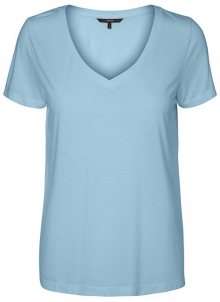 Vero Moda Dámské triko Spicy V-neck Ss Top Color Cool Blue M