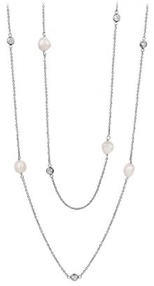 JwL Luxury Pearls Dlouhý náhrdelník z pravých perel a krystalů JL0424