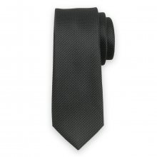 Úzká kravata černé barvy s jemným vzorem 11121