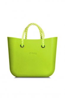 O bag kabelka MINI Green Apple s neonově žlutými krátkými provazy
