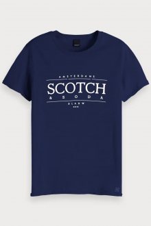 Scotch & Soda tmavě modré pánské tričko Amsterdam Blauw s logem - L