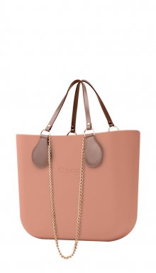 O bag  kabelka Rouge/Phard s řetízkovými držadly a pudrovou koženkou