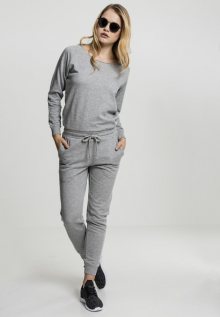 Urban Classics Ladies Long Sleeve Terry Jumpsuit grey - S