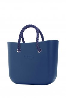 O bag kabelka MINI Bluette s tmavě modrými krátkými provazy