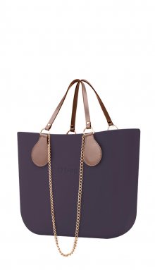 O bag kabelka Viola Scuro s řetízkovými držadly a pudrovou koženkou