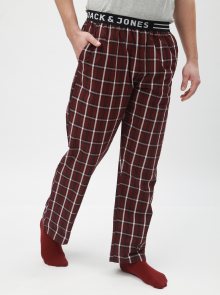 Vínové kostkované pyžamové kalhoty Jack & Jones