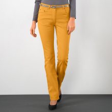 Blancheporte Strečové rovné kalhoty šafránová 36