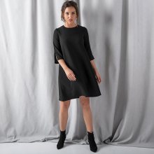 Blancheporte Jednobarevné šaty s výstřihem vzadu černá 36