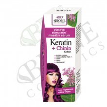 Bione Cosmetics Vlasové stimulační masážní sérum Keratin + Chinin 215 ml