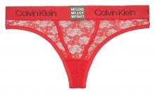 Calvin Klein červená krajková dámská tanga Thong - XS