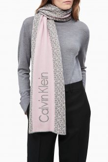 Calvin Klein pudrová šála Industrial Mono Knitted Scarf W Clear Pink