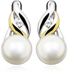 JVD Stříbrné bicolor náušnice s pravou perlou SVLE0005SH8P100