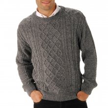 Blancheporte Irský pulovr s kulatým výstřihem šedá melír 78/86 (S)
