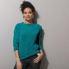 Blancheporte Pletený pulovr, žinylka zelená 34/36