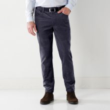 Blancheporte Velurové kalhoty, džínový střih modrošedá 38