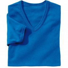 Blancheporte Spodní tričko s výstřihem do \"V\", sada 3 ks modrá 85/92 (M)