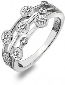 Hot Diamonds Luxusní stříbrný prsten s topazy a diamantem Willow DR207 54 mm
