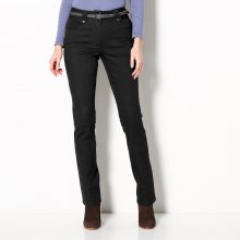 Blancheporte Rovné kalhoty s vysokým stahujícím pasem černá 36