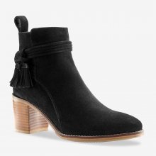 Blancheporte Velurové kotníkové kozačky se střapci černá 36