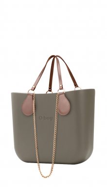 O bag kabelka MINI Rock s řetízkovými držadly a pudrovou koženkou