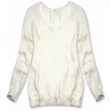 Bílý pletený pulovr