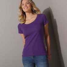 Blancheporte Jednobarevné tričko s krátkými rukávy fialová 34/36