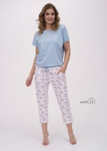 Cana 041 Dámské pyžamo S světle modrá-bílá
