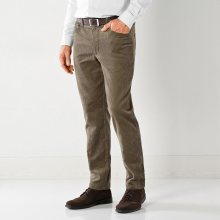 Blancheporte Velurové kalhoty, džínový střih hnědošedá 38