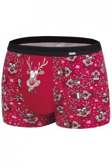 Cornette Merry Christmas Santa Hat 3 Pánské boxerky L červená