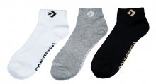 Converse Balení 3ks ponožek 3PP Converse Women’s Star Chevron logo Lt grey/White/Black 35-38