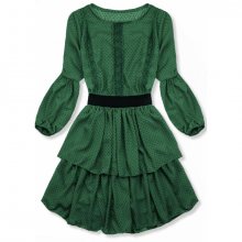 Zelené elegantní puntíkované šaty