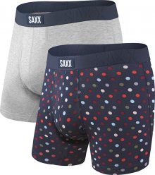 SAXX Sada pánských boxerek UNDERCOVER BOX BR FLY 2PK grey/multidot M