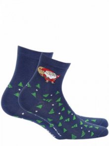 Wola Vánoční 995 Dámské ponožky 36/38 Navy Red