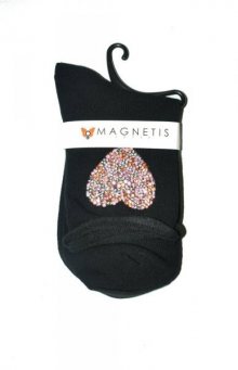 Magnetis SK-30 Ponožky, Růžové srdce Univerzální černá