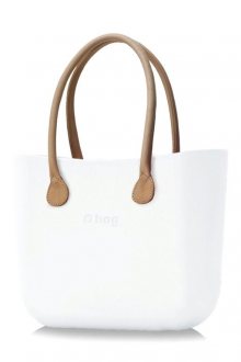 O bag kabelka Bianco s dlouhými koženkovými držadly natural