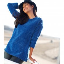 Blancheporte Pletený pulovr, žinylka tmavě modrá 34/36