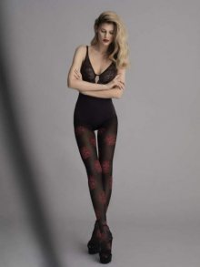 Fiore Roxanne 5941 40 den punčochové kalhoty 2-S Black-Red