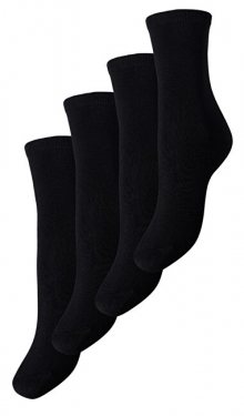 Pieces Sada dámských ponožek PCELISA 4 PACK SOCKS NOOS Black 36-38