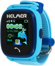 Helmer Chytré dotykové vodotěsné hodinky s GPS lokátorem LK 704 modré