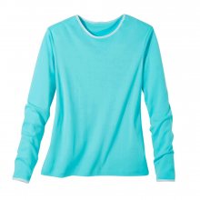 Blancheporte Dvoubarevné tričko s dlouhými rukávy blankytně modrá 42/44