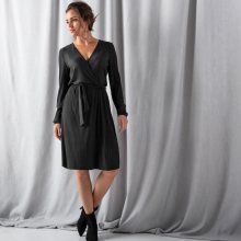 Blancheporte Plisované šaty s překřížením černá 34/36