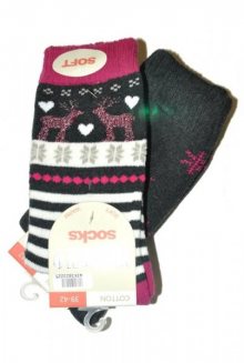 WiK Thermo Socks Cotton 38232 A\'2 ponožky 35-38 černá-šedá