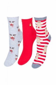 Milena Dámské ponožky A\'3  Sváteční, vánoční, krabička 37-41 mix barva-mix vzor