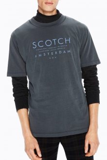 Scotch&Soda tmavě šedé tričko Garmet - XL