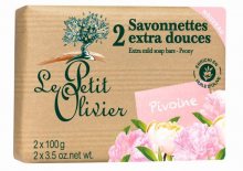 Le Petit Olivier Extra jemné mýdlo Pivoňka 2 x 100 g