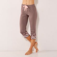 Blancheporte 3/4 pyžamové kalhoty, potisk květy na spod. okraji nohavice hnědošedá 46/48