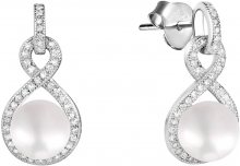 JwL Luxury Pearls Třpytivé náušnice s perlou a zirkony JL0593