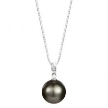 JwL Luxury Pearls Stříbrný náhrdelník s pravou mořskou tahitskou perlou JL0567 (řetízek, přívěsek)