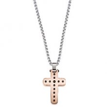 Morellato Pánský ocelový bicolor náhrdelník s křížem Cross SKR30